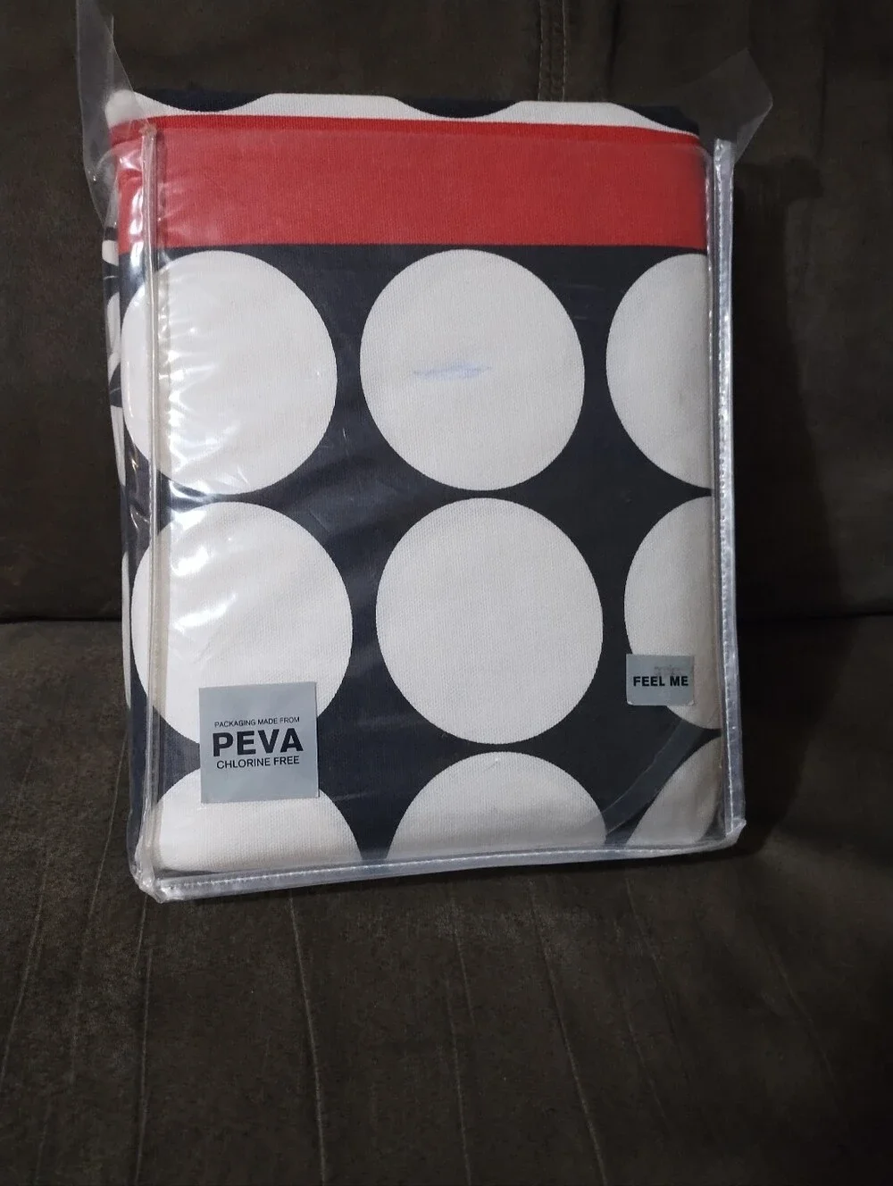 APT. 9 Graphite Dot Shower Curtain - Black, White & Red Accent